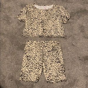 Leopard Biker Short Set